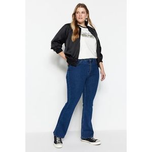 Trendyol Curve Modré francouzské džíny s vysokým pasem obraz