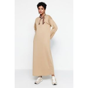 Trendyol Mink Knitted Hijab Dress obraz