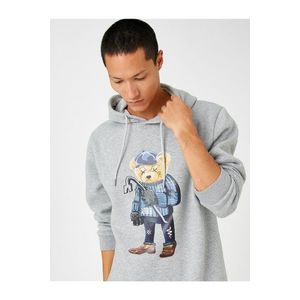 Koton Basic Hooded Sweatshirt Rayon Bear Print Long Sleeve obraz