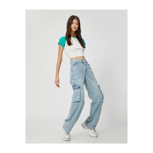Koton Cargo Jeans Straight Jeans Pocket Detailní rovné nohavice - Nora Jean obraz