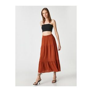 Koton Tiered Midi Length Skirt with Elastic Waist obraz