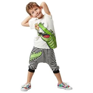 Denokids Pizza Krokodýl Chlapecké tričko Capri Šortky Set obraz