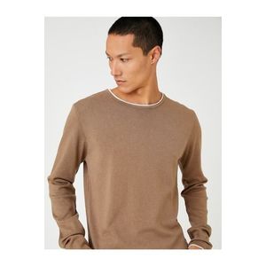 Koton Basic pletený svetr s kulatým výstřihem a dlouhými rukávy obraz