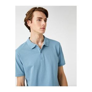 Koton Basic T-Shirt Polo Neck Slim Fit with Buttons. obraz