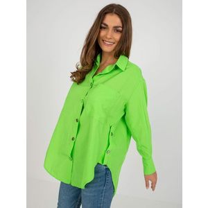 Světle zelená košile na zip s kapsou obraz