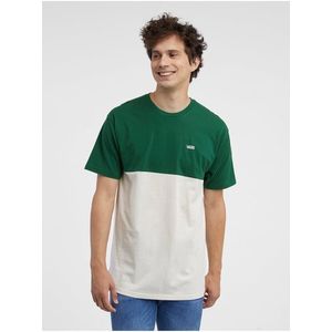 Bílo-zelené pánské tričko VANS Colorblock - Pánské obraz