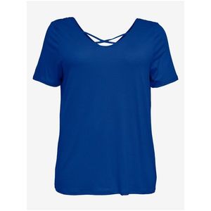 Tmavě modré dámské tričko ONLY CARMAKOMA Bandana - Dámské obraz
