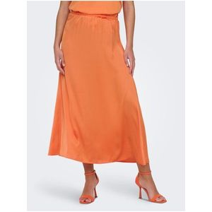 Oranžová dámská saténová maxi sukně JDY Fifi obraz