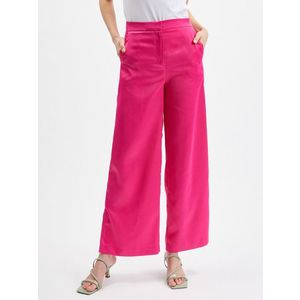 Růžové dámské široké zkrácené kalhoty ORSAY obraz