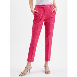 Růžové dámské vzorované zkrácené kalhoty ORSAY obraz
