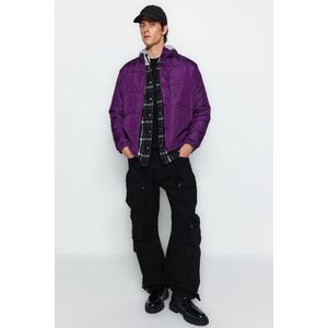 Trendyol Dark Purple Regular Fit Puffer Zimní bunda obraz