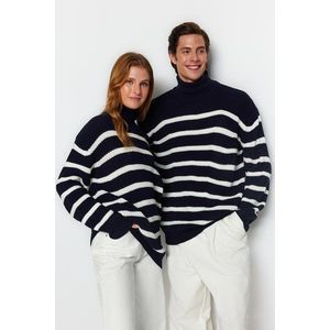 Trendyol Blue Striped Knitwear Sweater obraz