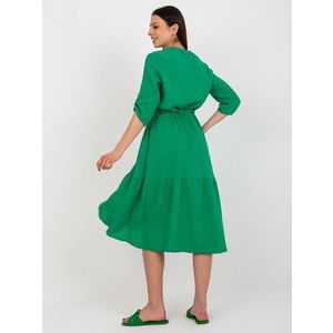 Zelené midi mušelínové šaty OCH BELLA obraz