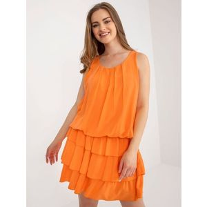Oranžové šaty s volánky OCH BELLA obraz