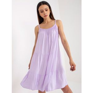 Světle fialové letní šaty volného střihu OCH BELLA obraz