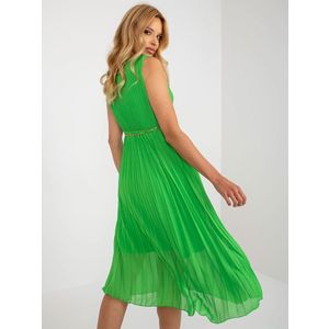 Světle zelené midi šaty s psaníčkovým výstřihem obraz