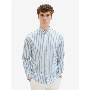 Bílo-modrá pánská pruhovaná košile Tom Tailor - Pánské obraz