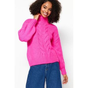 Trendyol Růžový pletený svetr s detailem pleteniny obraz