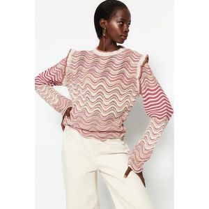 Trendyol Stone Self Patterned Knitwear Sweater obraz