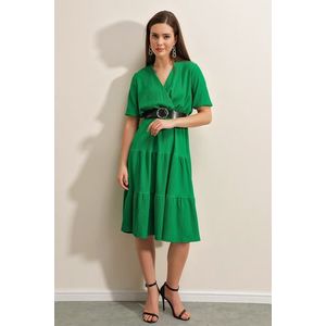 Pletené šaty Bigdart 2377 s páskem - Zelená obraz