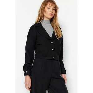 Trendyol Black Oversized Stamped Jacket Coat obraz