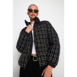 Trendyol Black Premium Oversize Tweed Puffy Coat obraz