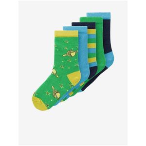 Sada pěti párů dětských ponožek v modré a zelené barvě name it Vagn - Holky obraz