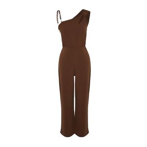 Trendyol Brown Single Shoulder Maxi Woven Jumpsuit obraz