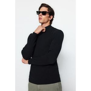 Trendyol Black-Ecru Slim Fit Half Turtleneck Elastic Knit 2-Pack Knitwear Sweater obraz