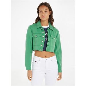 Zelená dámská džínová crop top bunda Tommy Jeans obraz
