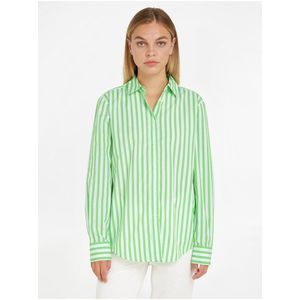 Světle zelená dámská pruhovaná košile Tommy Hilfiger obraz