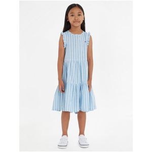 Světle modré holčičí pruhované šaty Tommy Hilfiger - Holky obraz