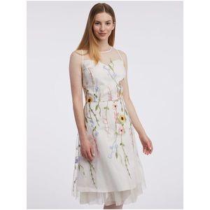 Orsay Bílé dámské květované šaty ke kolenům - Dámské obraz