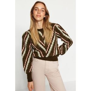 Trendyol Khaki měkký texturovaný pletený svetr obraz