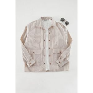 Trendyol Stone Oversize Fit Snap Closure Technical Fabric Parachute Limited Edition Shirt obraz