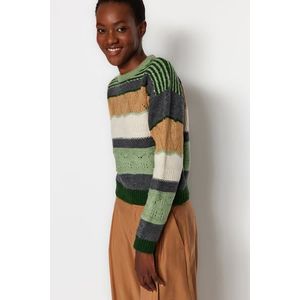 Trendyol Mint Soft Textured Color Block Knitwear Sweater obraz