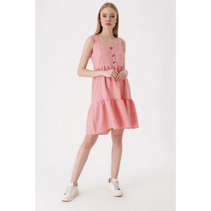 Letní šaty Bigdart 2385 Square Neck - růžové obraz
