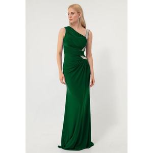 Lafaba Dámské smaragdově zelené kamenné ramínko dlouhé večerní šaty obraz