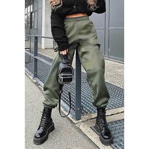 Madmext Mad Girls Khaki oversize dámská tepláková souprava s elastickými nohavicemi MG324 obraz