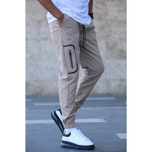 Madmext béžové kalhoty z padákoviny s kapsami, model 5483 obraz