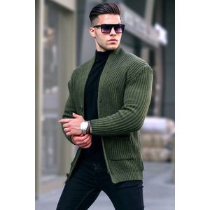 Madmext khaki základní pletený svetr s kapsami 5997 obraz