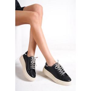 Capone Outfitters Capone Round Toe Women's Sneakers with Stones and Lace-Up Black obraz