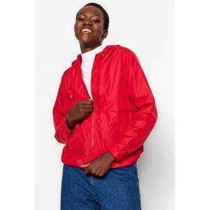 Trendyol červený vodoodpudivý kabát s kapucí obraz