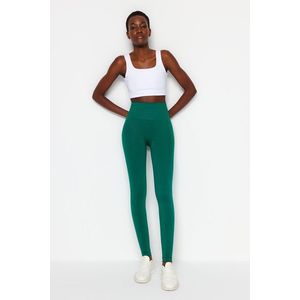 Trendyol Dark Green Seamless/Seamless Compression Full Length Knit Sports Leggings obraz