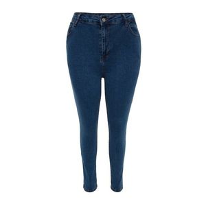 Trendyol Curve Modré strečové úzké džíny s vysokým pasem obraz