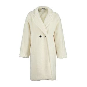Trendyol Oversize Ecru Wide-Cut Long Plush Coat obraz