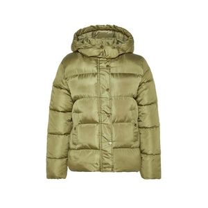 Trendyol Khaki nadrozměrný nafukovací kabát s kapucí Gold Snap Detailní vodoodpudivý nafukovací kabát obraz