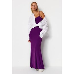 Trendyol Purple Fitted Strap Maxi Flexible Knitted Pencil Dress obraz