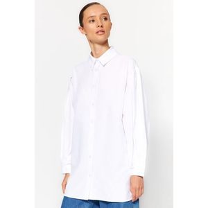 Trendyol White Woven Shirt with Pleat Detailed Sleeves obraz