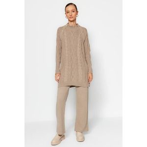 Trendyol Norkový svetr s detaily knoflíků, pletený svetr, svetr, svetr, kalhoty, spodní-horní tým obraz